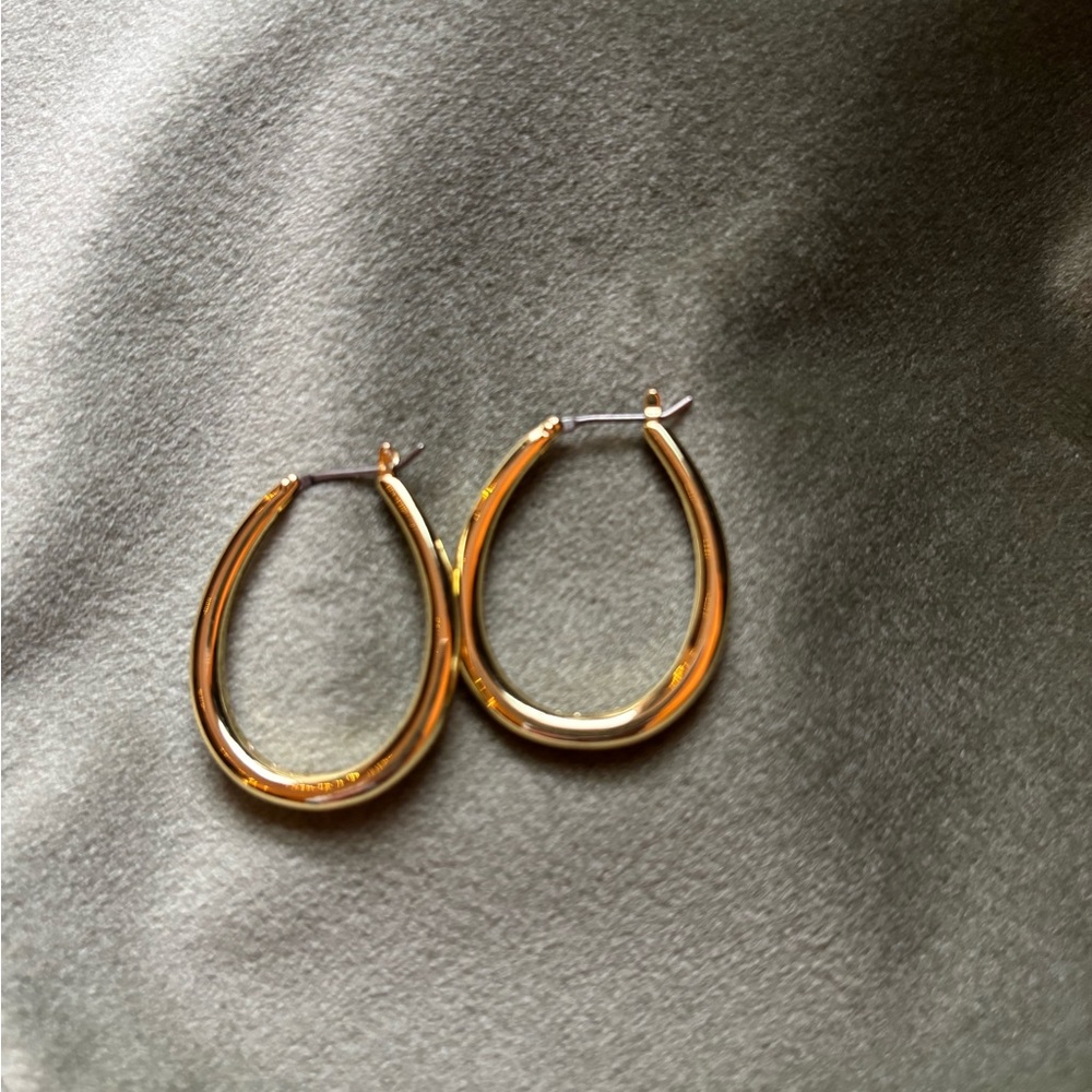 Ana Luisa Cuidado Hoop Earrings in Gold